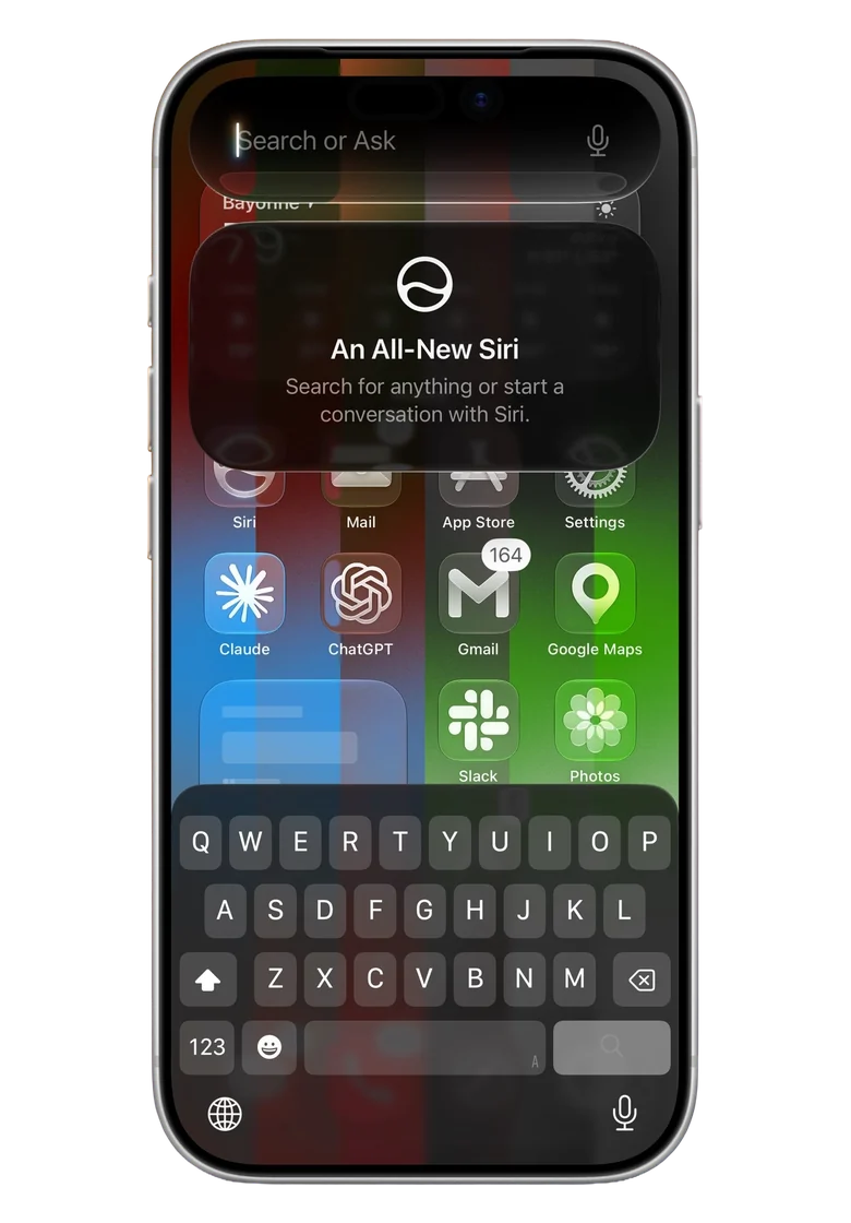 iPhone running the iOS 28 public beta (concept)
